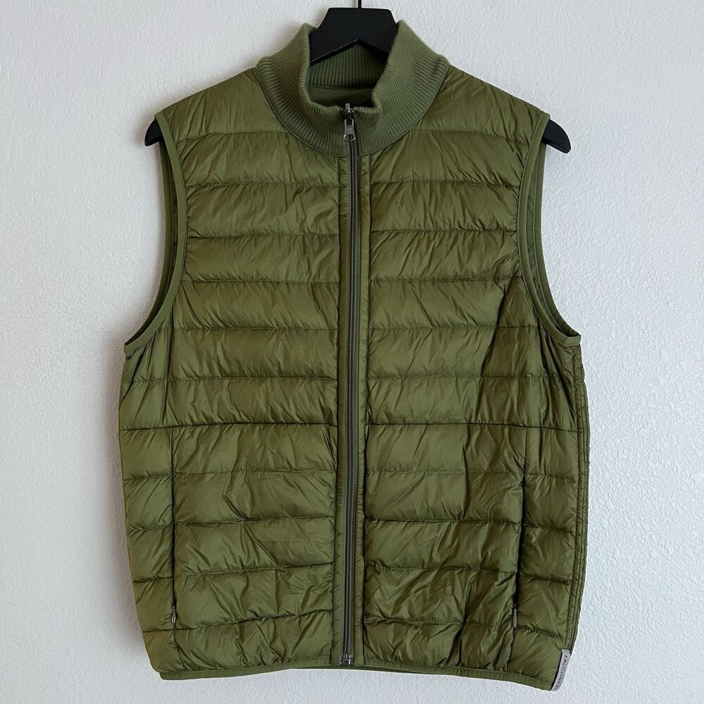 Falconeri Men’s Reversible Cashmere Puffer Vest Size Small Green